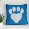 cat paw pillow mini c2c crochet pattern | beginner friendly | cushion 24"x24" | corner to corner | pdf | instant download