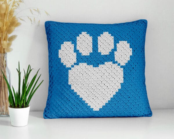 cat paw pillow mini c2c crochet pattern | beginner friendly | cushion 24"x24" | corner to corner | pdf | instant download cat paw pillow mini c2c crochet pattern | beginner friendly | cushion 24"x24" | corner to corner | pdf | instant download