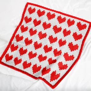 Easy C2C Hearts Baby Blanket Pattern