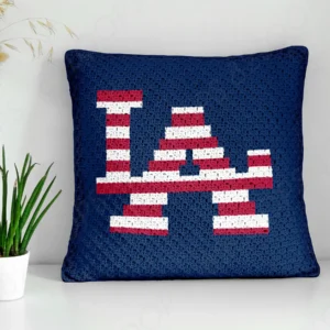 LA Dodgers Pillow C2C Pattern