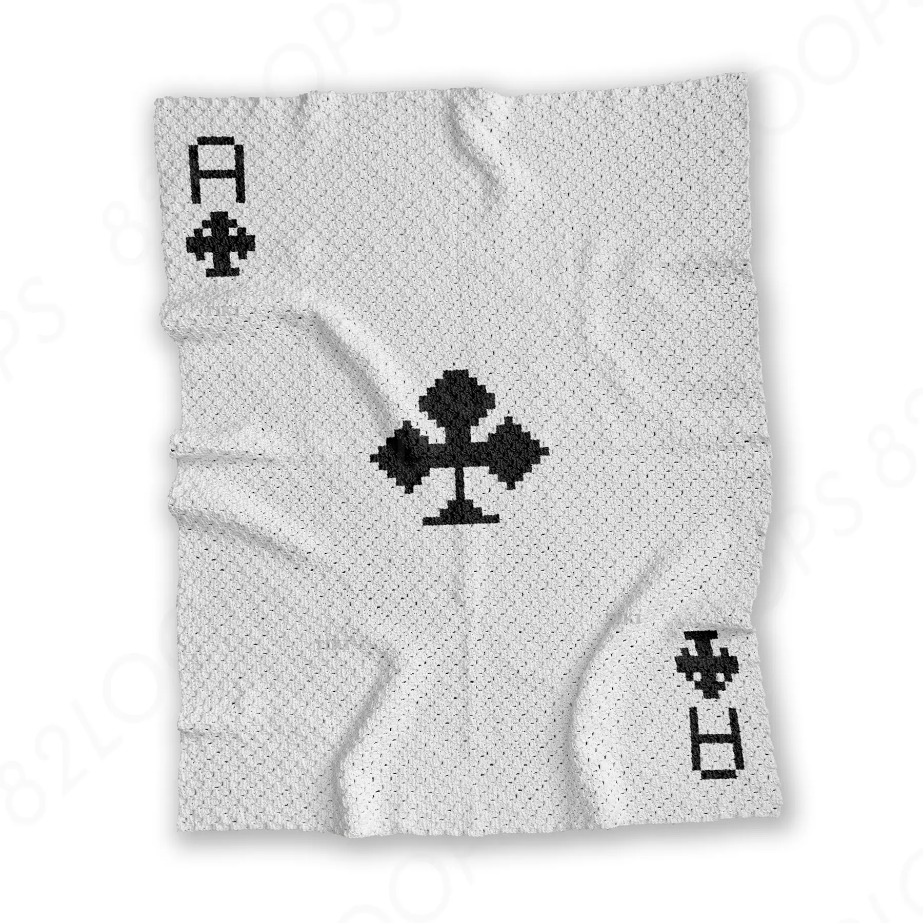 clubs ace blanket c2c 01 Ace of Clubs Crochet Blanket C2C