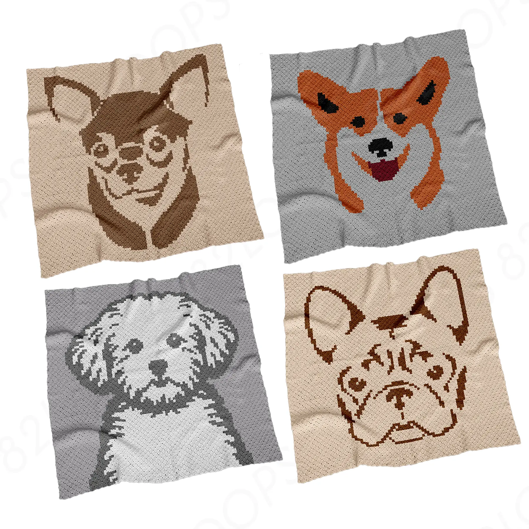 dogs bundle c2c 01 Dogs C2C Crochet Blanket Pattern