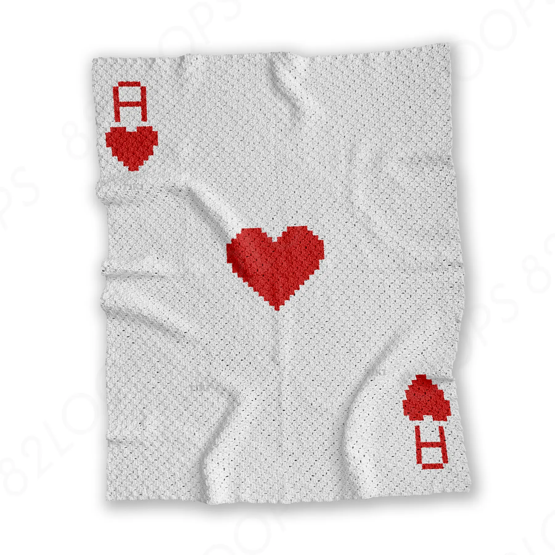hearts ace blanket c2c 01 Ace of Hearts Crochet Blanket C2C
