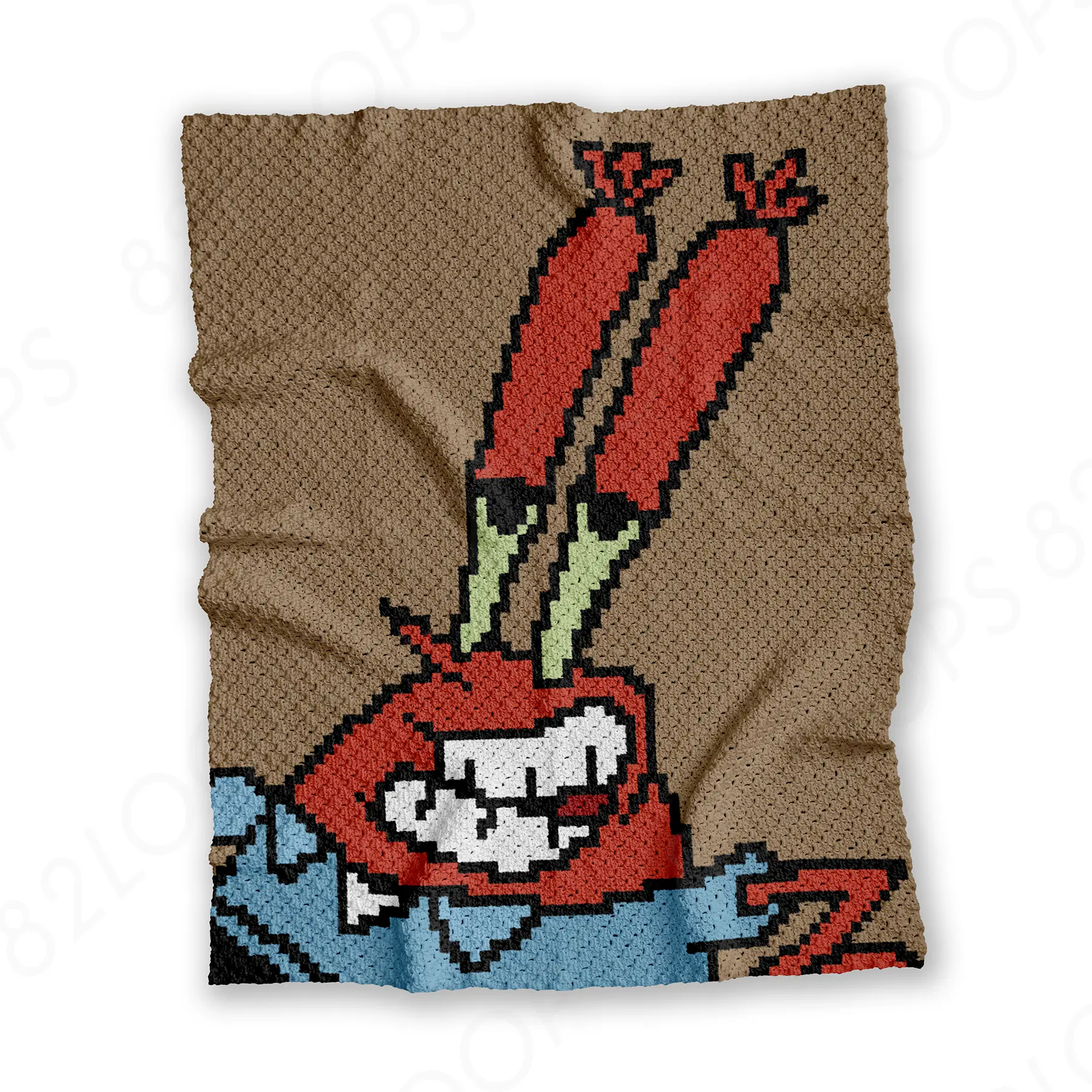 krabs blanket c2c 01 Mr. Krabs Baby Crochet Blanket