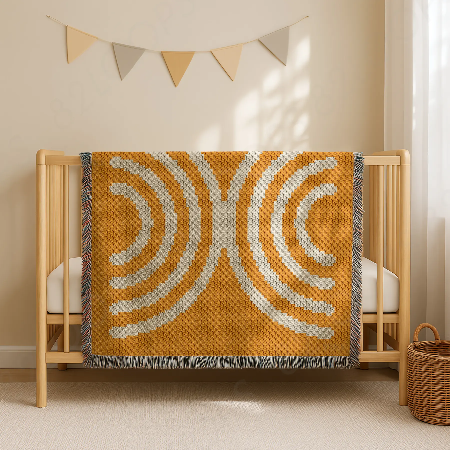orange arches blanket c2c 01 Arches C2C Baby Crochet Blanket