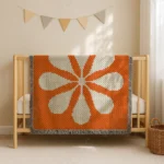 Orange Flower Crochet Blanket C2C