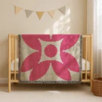 Pink Flower Crochet Blanket C2C