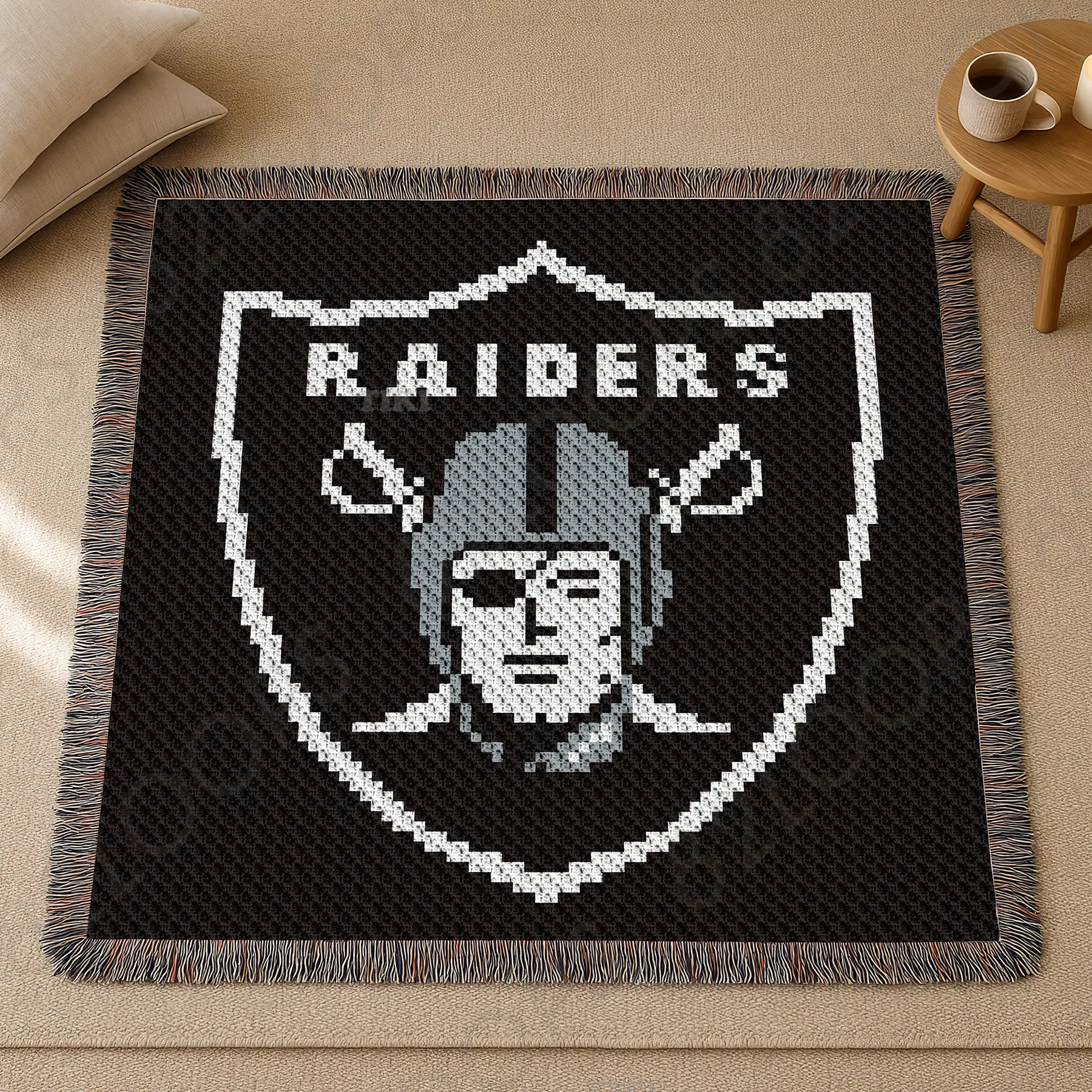 raiders blanket c2c 01 Las Vegas Raiders Baby Blanket C2C