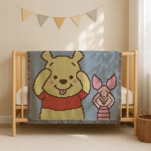 Winnie and Piglet Crochet Blanket Pattern