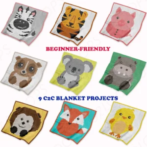 BUNDLE Animals Baby Crochet Blanket Pattern C2C