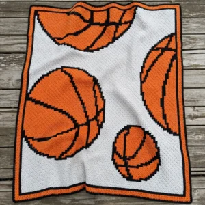 C2C Basketball Baby Crochet Blanket