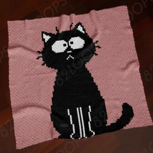 Black Cat Crochet Blanket Pattern C2C