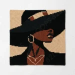 Noir Black Hat Woman Crochet Blanket Pattern C2C