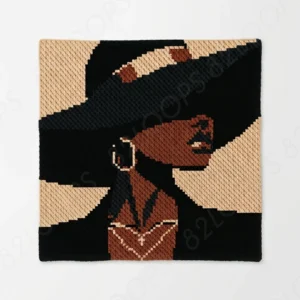 Noir Black Hat Woman Crochet Blanket Pattern C2C