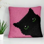 Black Cat Pillow Crochet Pattern C2C
