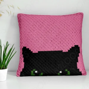 C2C Black Cat Pillow Crochet Pattern