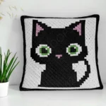 Black Cat Pillow C2C Crochet Pattern