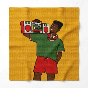 Boombox Baby Blanket SC Pattern