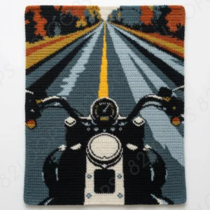 Chopper Bike Single Crochet Blanket