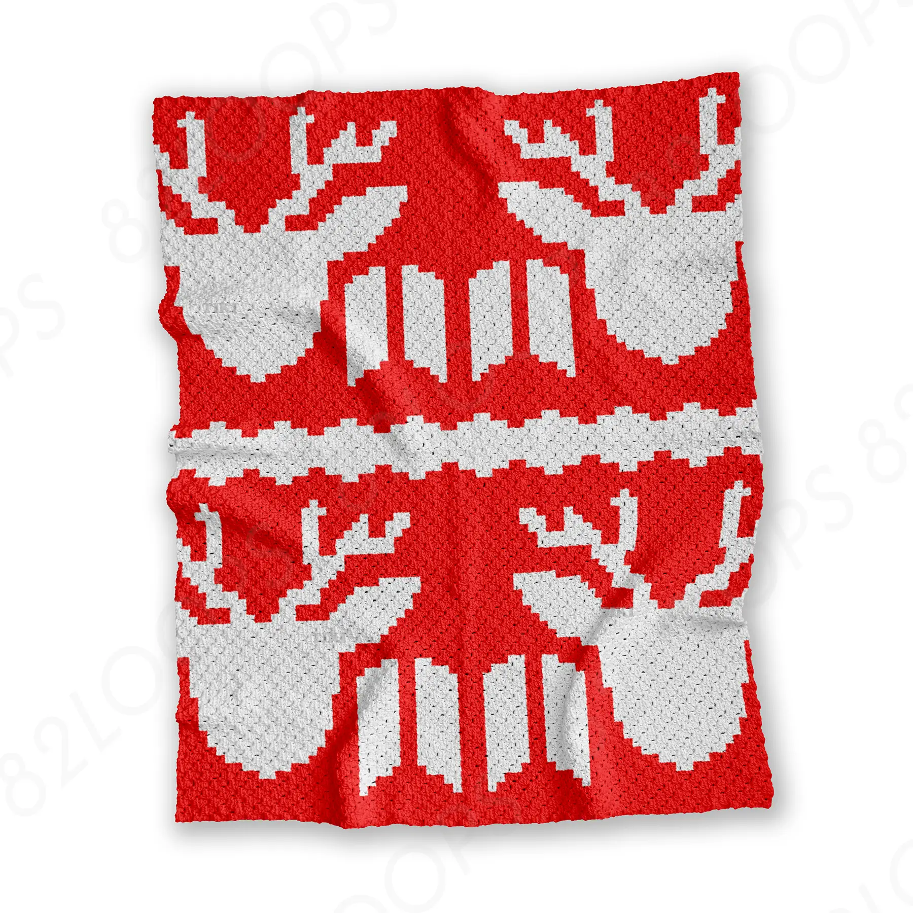 christmas ornament blanket c2c 01 Red-White Ornament Crochet Blanket Pattern C2C
