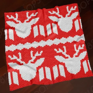 X-Mas Deer Crochet Blanket Pattern C2C