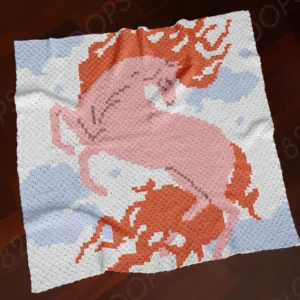 Fire Horse Baby Crochet Blanket Pattern C2C