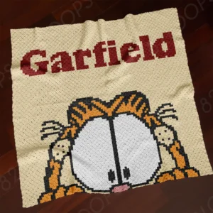 C2C Garfield Face Baby Crochet Blanket