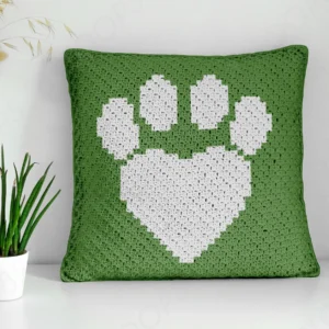 Cat Paw Pillow C2C Crochet Pattern
