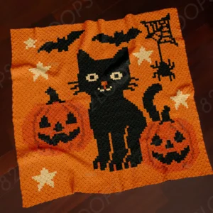 C2C Cat & Spiders Crochet Blanket Pattern