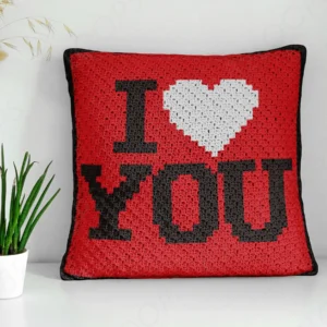 I Love You Pillow Cover Crochet Pattern C2C