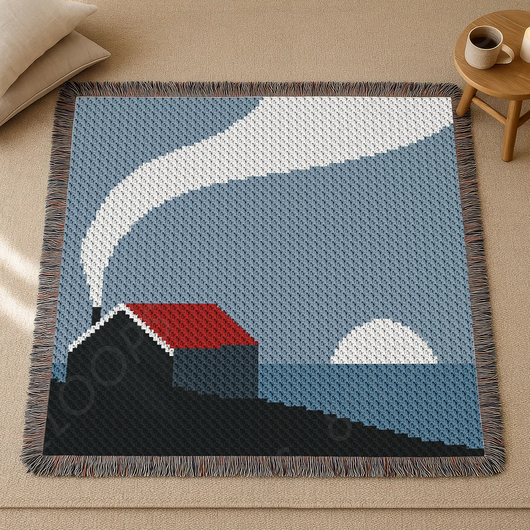 nordic house blanket c2c 01 C2C Nordic House Baby Blanket Crochet Pattern