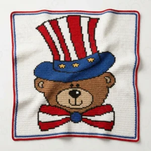 Patriotic Teddy Bear Baby Blanket SC