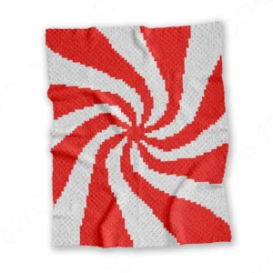 Peppermint Candy Crochet Blanket Pattern C2C