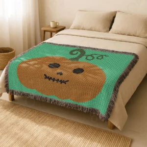 C2C Pumpkin Skeleton Crochet Blanket