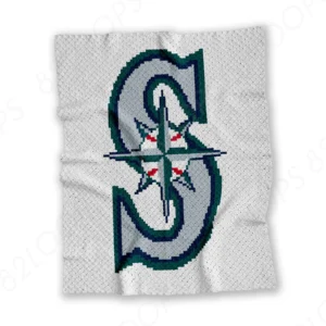 Seattle Mariners Crochet Baby Blanket C2Cwhite