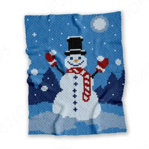 Frosty Snowman Crochet Blanket Pattern C2C