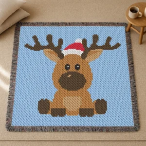 Reindeer Crochet Blanket Pattern C2C