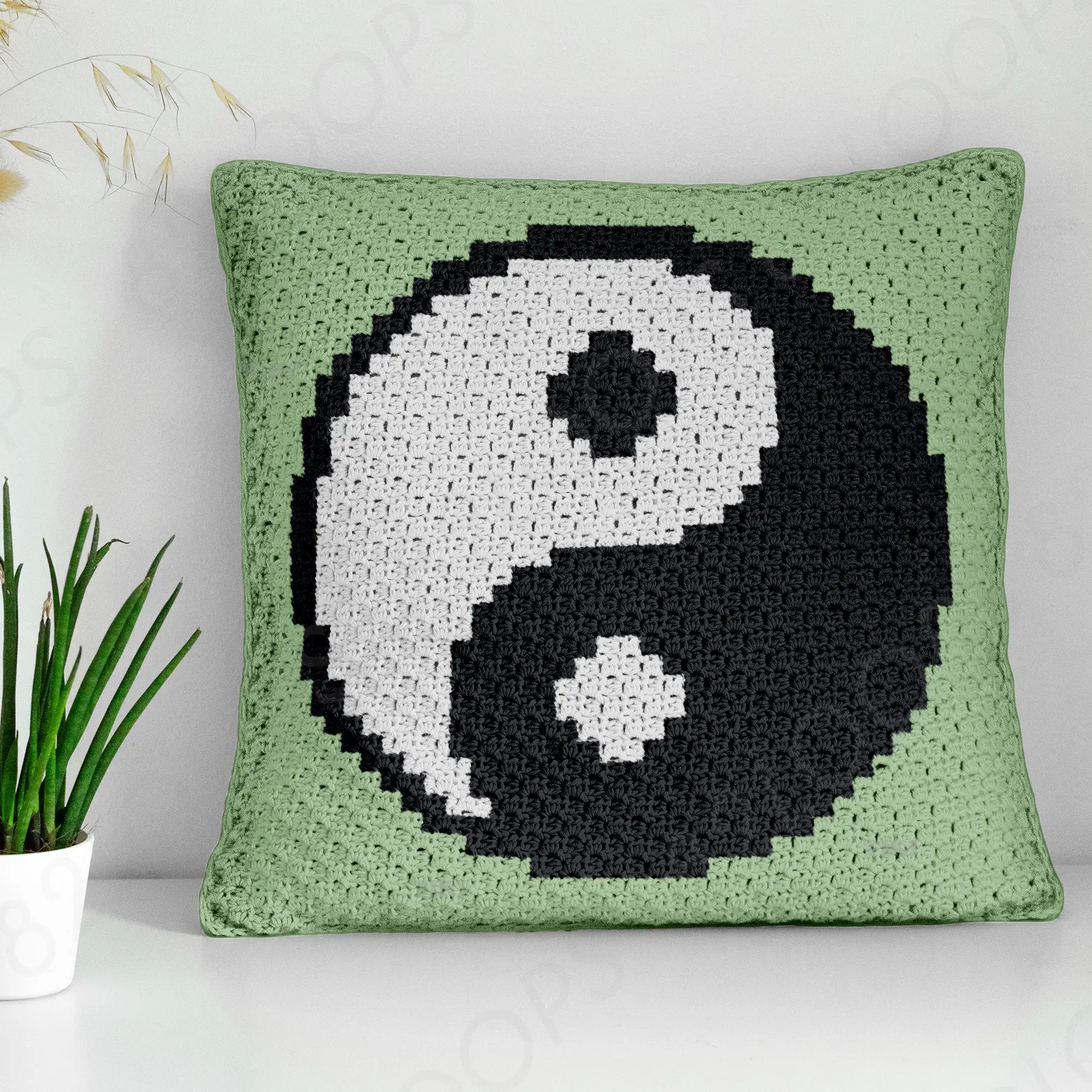 yin yang pillow c2c 01 C2C Yin Yang Pillow Cover Crochet Pattern