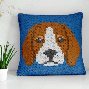 Beagle Dog Pillow Cover Crochet Pattern