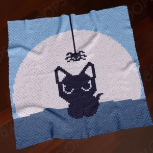 Cat and Spider Baby Blanket Crochet Pattern C2C