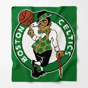 Boston Celtics Logo Crochet Blanket Pattern SC