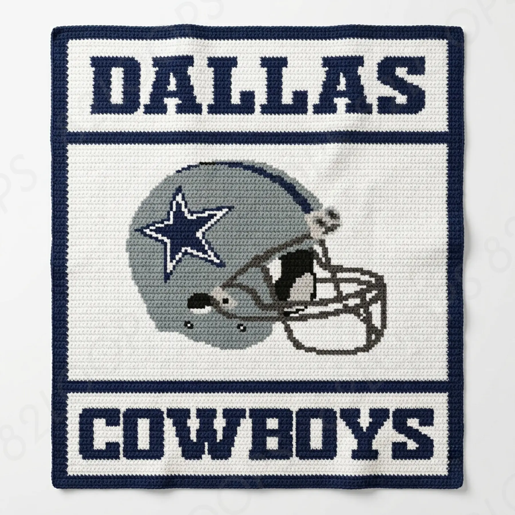 cowboys helmet blanket sc 01 Cowboys Helmet Crochet Blanket Pattern SC