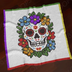 Día de los Muertos Blanket Crochet Pattern C2C