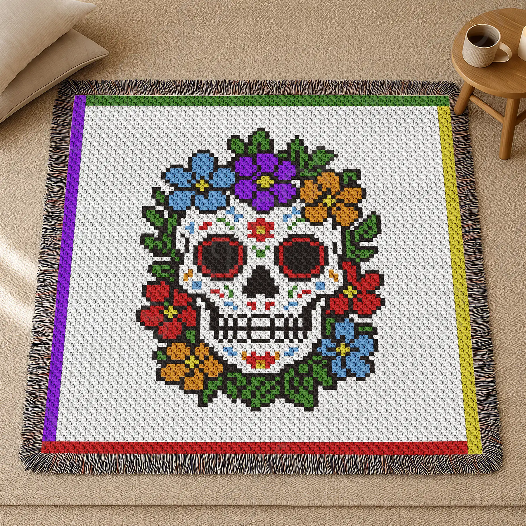 dia de los muertos blanket c2c 04 dia de los muertos blanket c2c 04