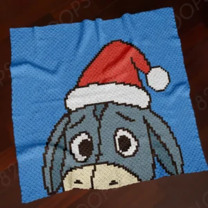 Santa Hat Eeyore Blanket Crochet Pattern C2C