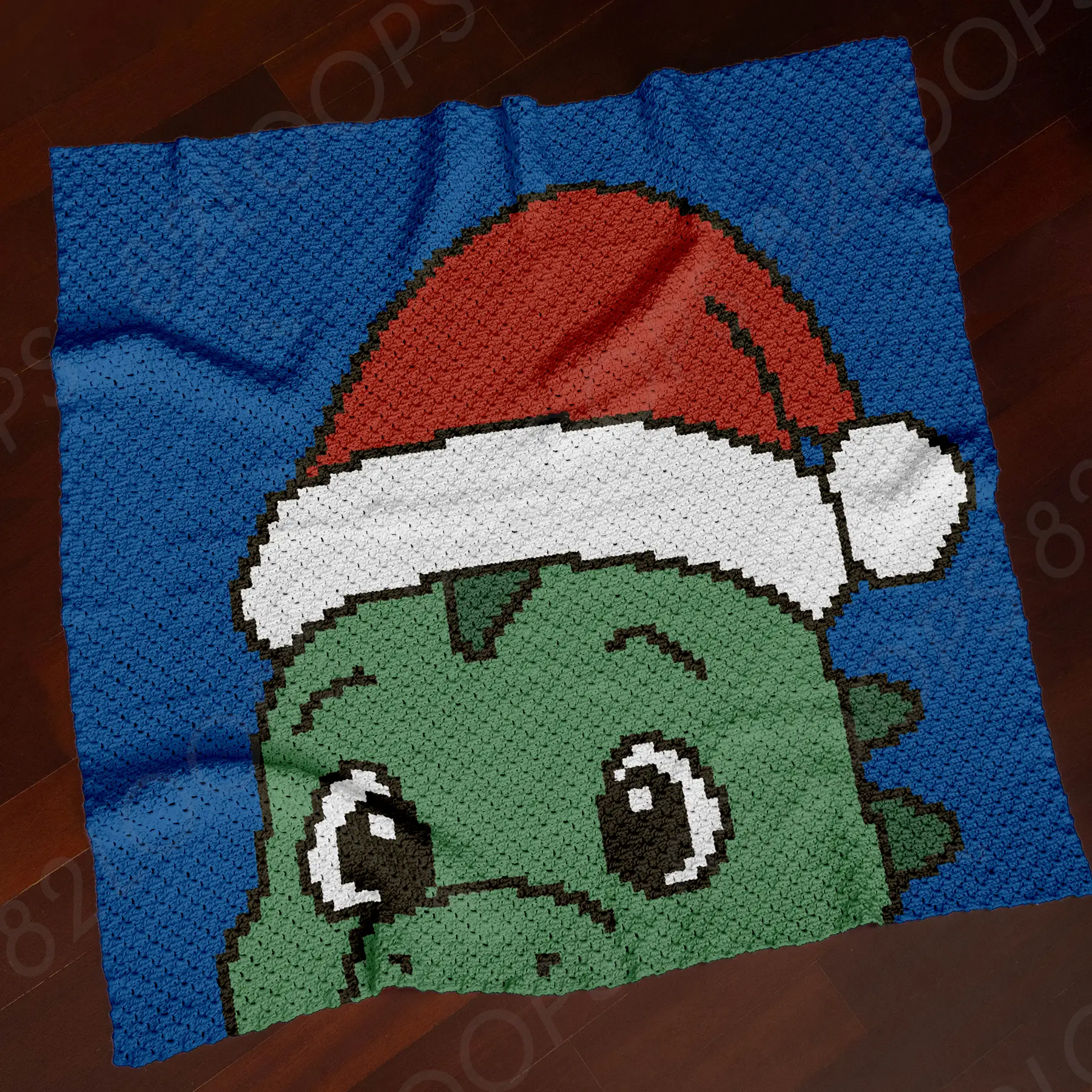 dragon santa hat blanket c2c 01 Chibi Dragon Baby Blanket Crochet Pattern C2C