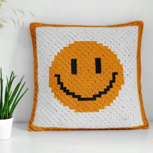 Emoji Smile Pillow Cover Crochet Pattern C2C