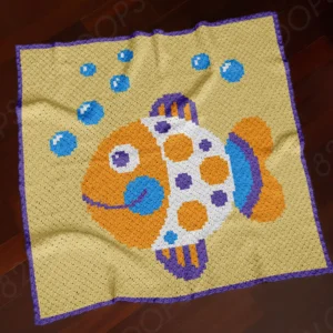 Funny Fish Blanket Crochet Pattern C2C