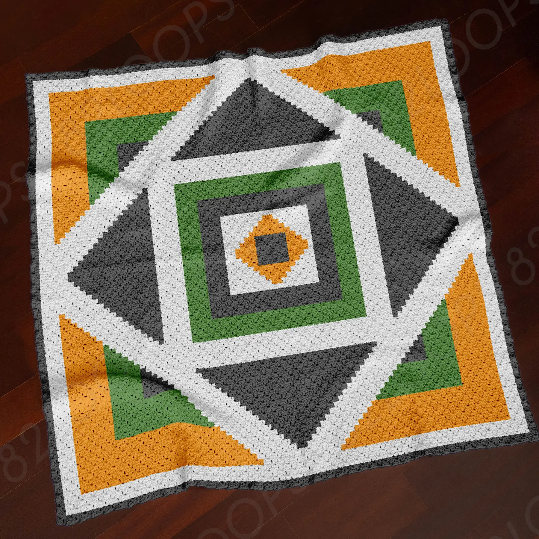 kaleidoscope blanket c2c 01 Kaleidoscope Blanket Crochet Pattern C2C