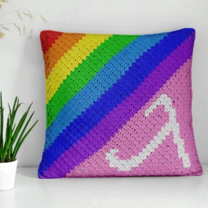 LGBT Rainbow Pillow Cover Crochet Pattern C2C